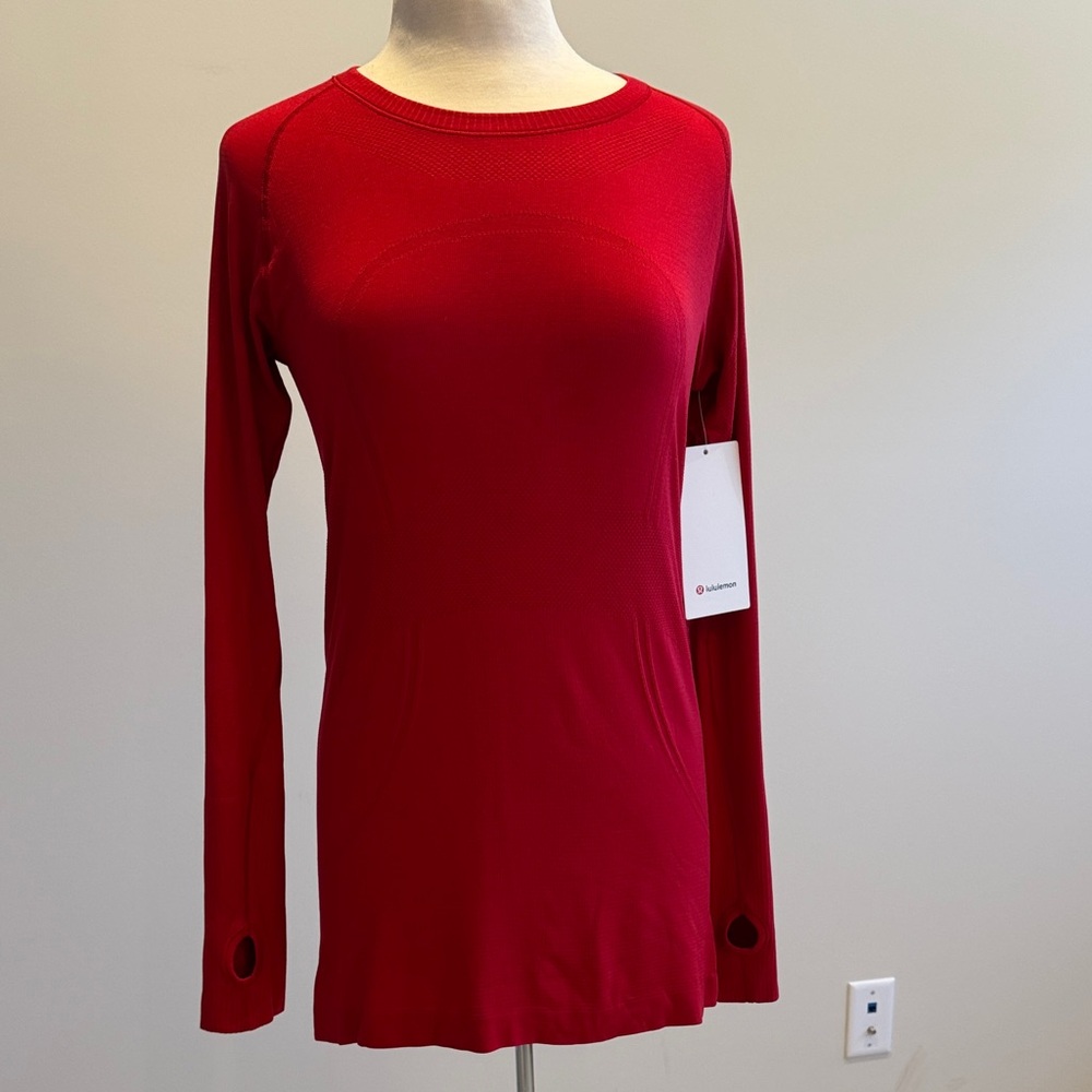 lululemon athletica Women's Red Long Sleeve Swiftly Tech LS Crew
